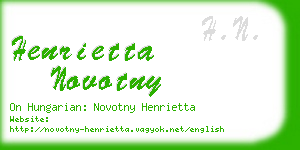 henrietta novotny business card